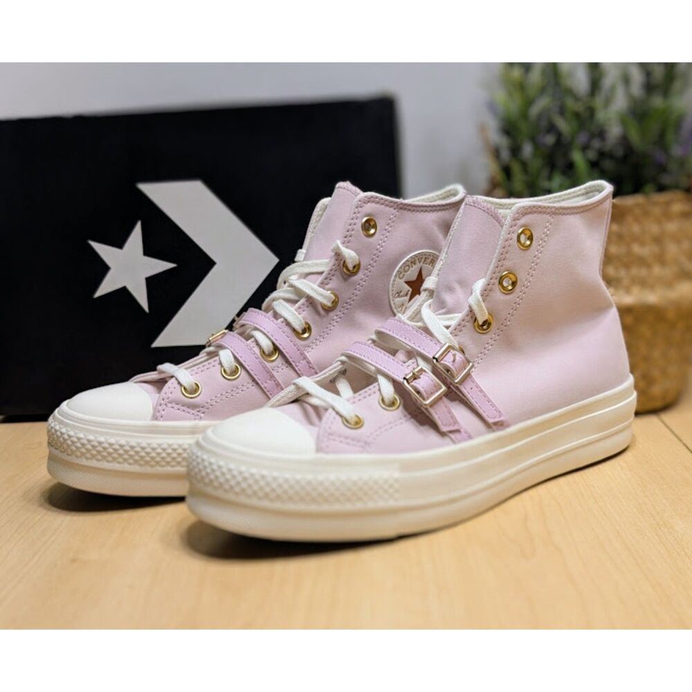 Converse CTAS Lift Platform Summit Pink Buckle High Top Shoes Women's 9 NIB